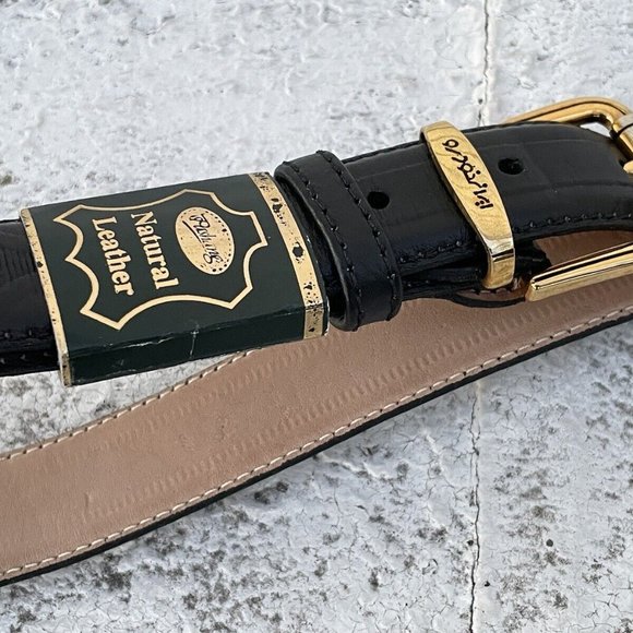 Women Belt Genuine Natural Leather Black Waistband Gold Pin Buckle Size 40 Inche - Picture 4 of 8